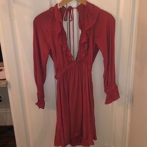Berry colored Bisouxx long sleeve mini dress - S